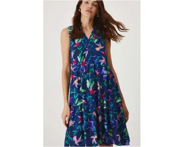 Medicine rochie culoarea bleumarin, mini, oversized