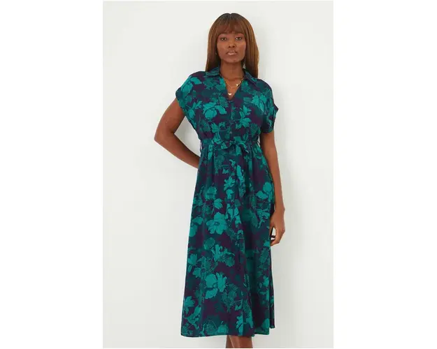 Medicine rochie culoarea verde, midi, evazati