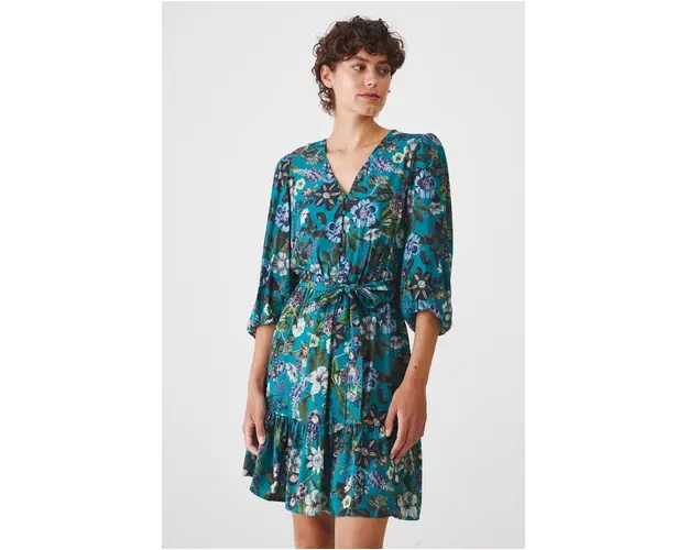 Medicine rochie culoarea turcoaz, mini, evazati