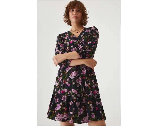 Medicine rochie culoarea negru, mini, evazati