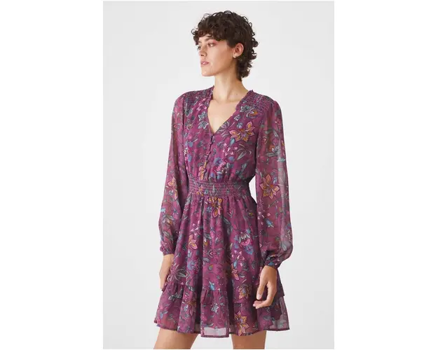 Medicine rochie culoarea roz, mini, evazati