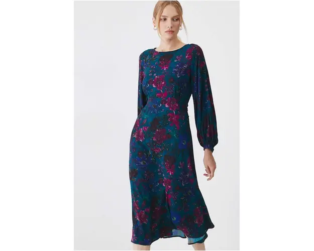 Medicine rochie culoarea turcoaz, midi, evazati