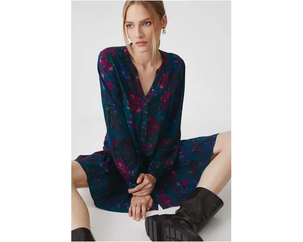 Medicine rochie culoarea turcoaz, mini, oversize