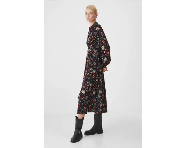 Medicine rochie culoarea negru, midi, evazati