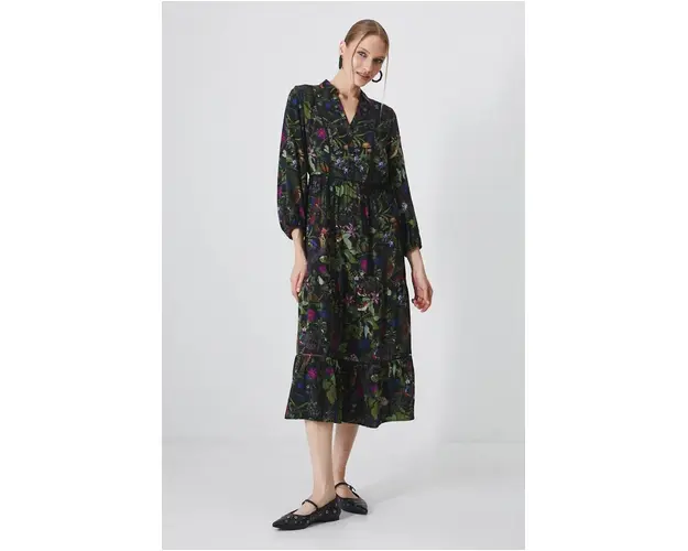 Medicine rochie culoarea negru, midi, evazati