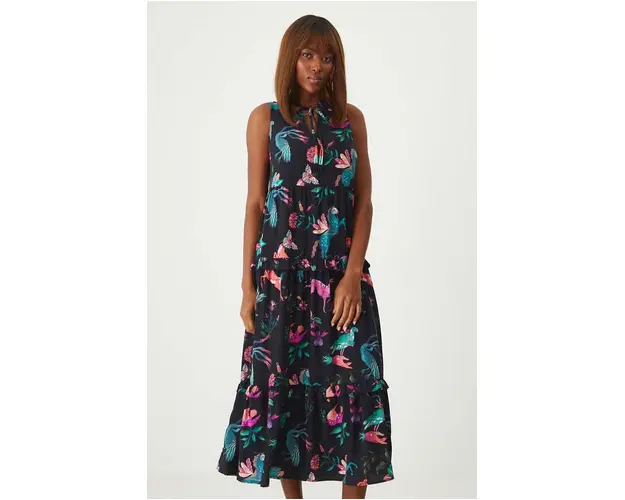 Medicine rochie culoarea negru, midi, evazati