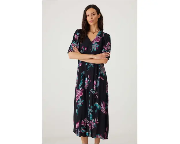 Medicine rochie culoarea negru, midi, evazati