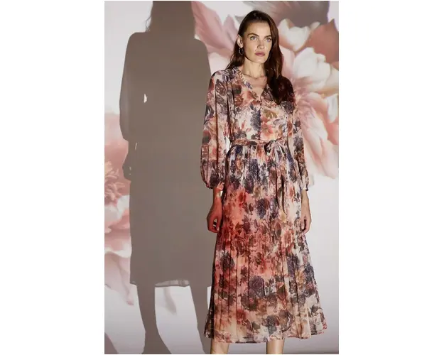 Medicine rochie culoarea bej, midi, evazati