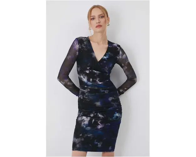 Medicine rochie culoarea negru, midi, mulata