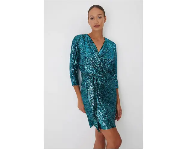 Medicine rochie culoarea turcoaz, mini, drept