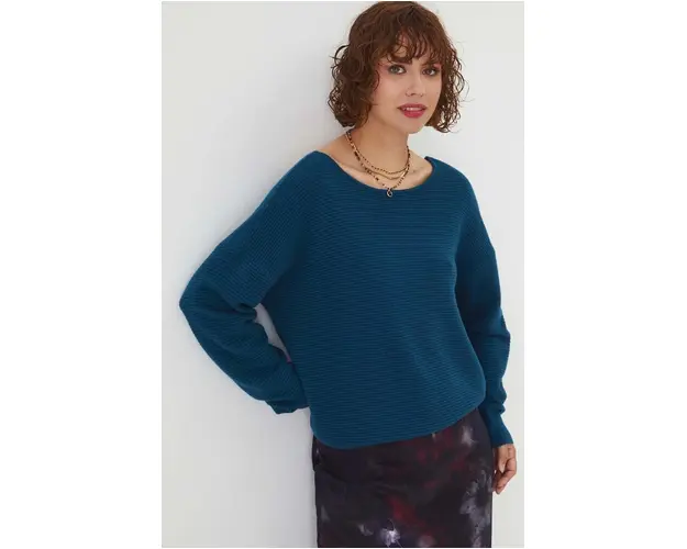 Medicine pulover femei, culoarea turcoaz, light