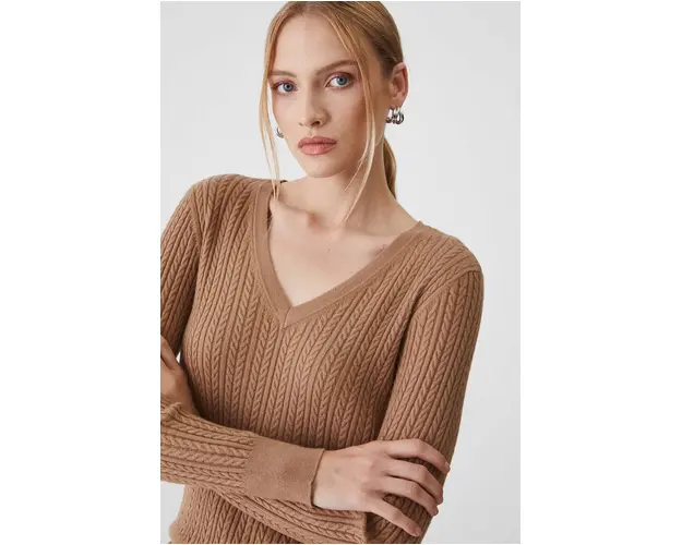 Medicine pulover femei, culoarea bej, light