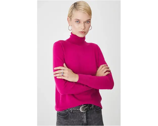 Medicine pulover femei, culoarea violet, light, cu guler