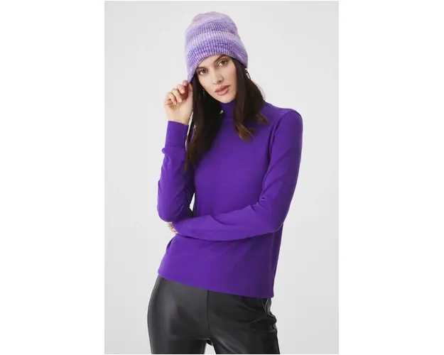 Medicine pulover femei, culoarea violet, light, cu guler