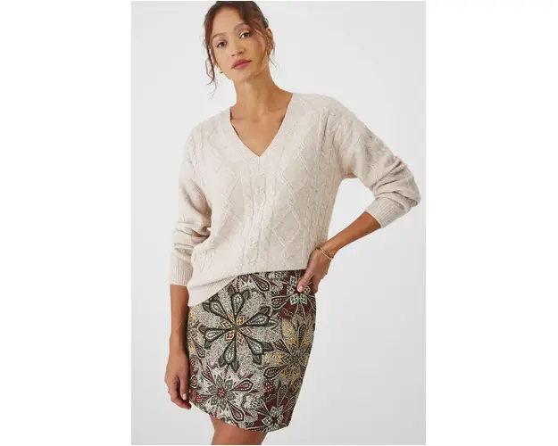 Medicine pulover din amestec de lana femei, culoarea bej, calduros