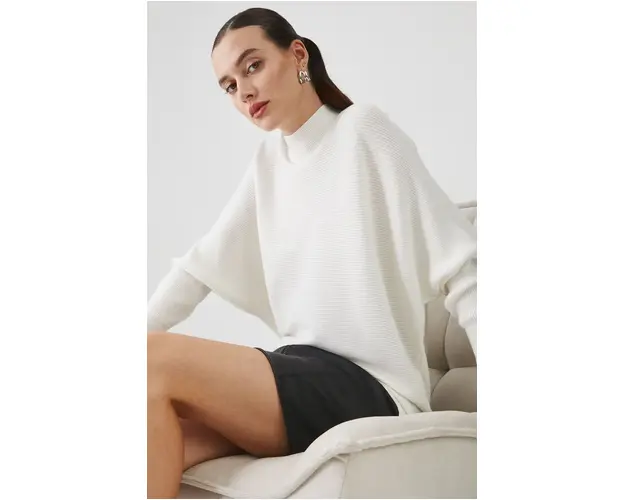 Medicine pulover femei, culoarea bej, light, cu turtleneck