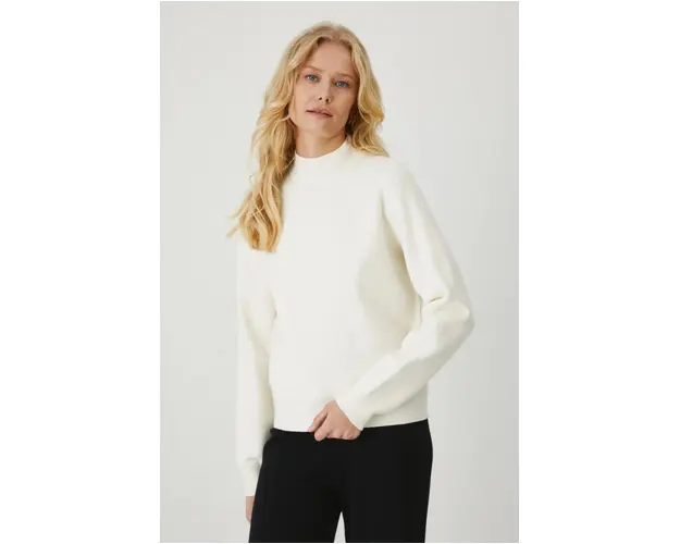 Medicine pulover femei, culoarea bej, light, cu turtleneck