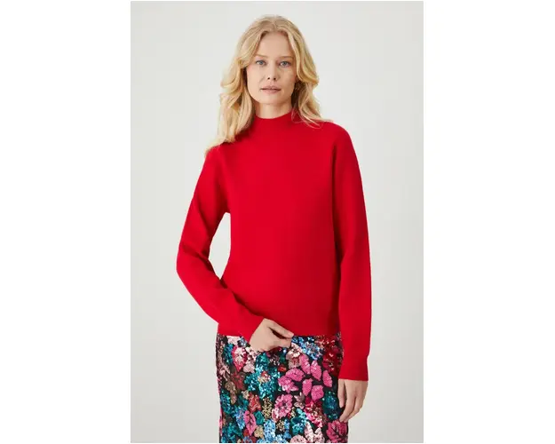 Medicine pulover femei, culoarea rosu, light, cu turtleneck