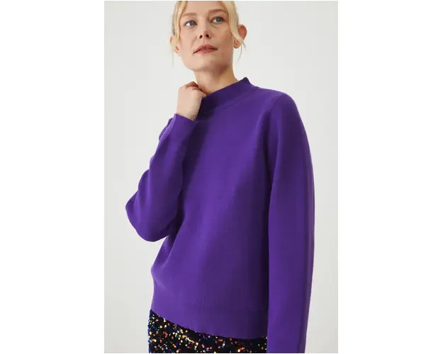 Medicine pulover femei, culoarea violet, light, cu turtleneck