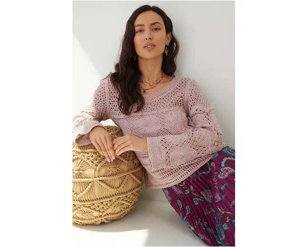 Medicine pulover de bumbac culoarea roz, light