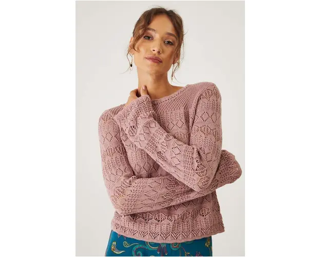 Medicine pulover de bumbac femei, culoarea roz, light