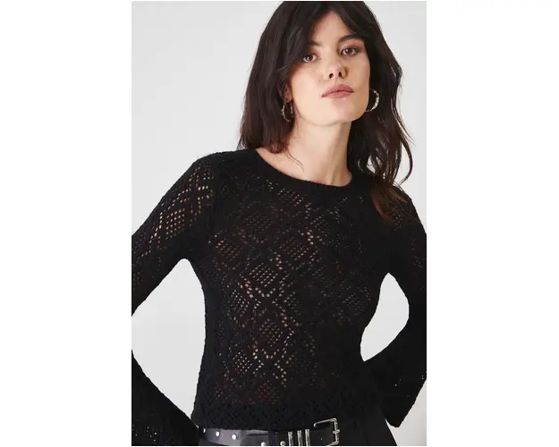 Medicine pulover de bumbac culoarea negru