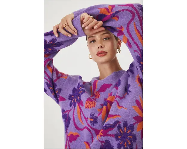 Medicine pulover femei, culoarea violet, calduros