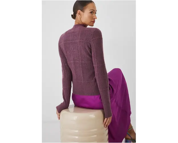 Medicine pulover femei, culoarea violet, cu turtleneck