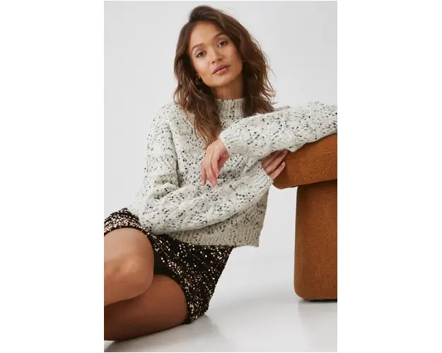 Medicine pulover femei, culoarea bej, calduros, cu turtleneck