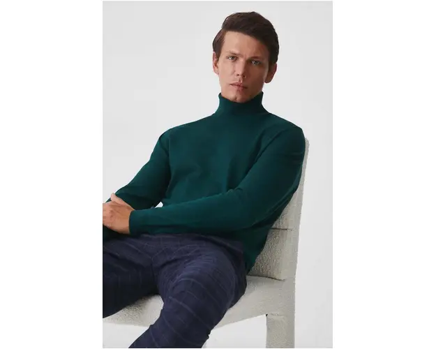 Medicine pulover barbati, culoarea verde, light