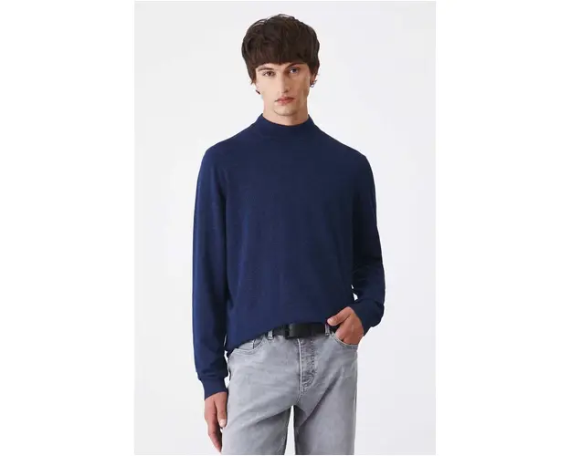 Medicine pulover barbati, culoarea bleumarin, light, cu turtleneck