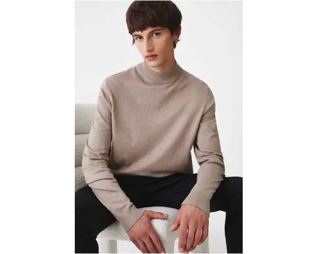 Medicine pulover barbati, culoarea bej, light, cu turtleneck