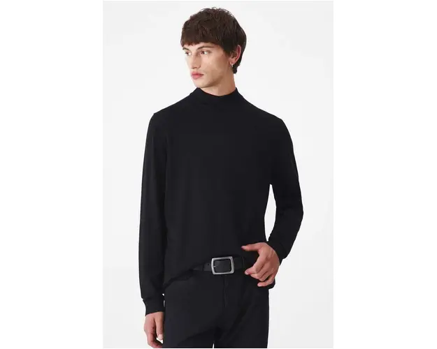 Medicine pulover barbati, culoarea negru, light, cu turtleneck