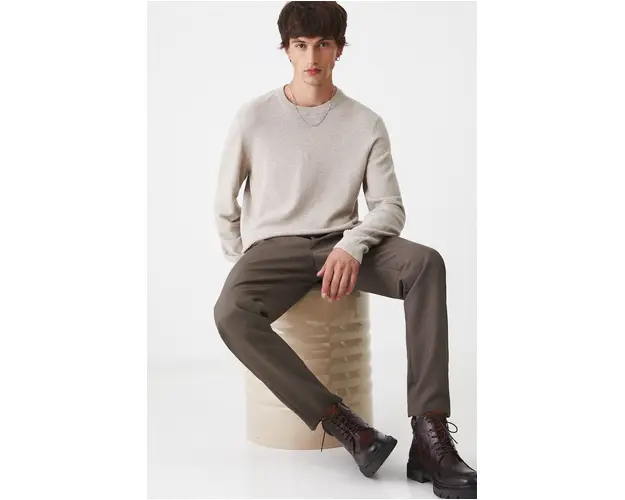 Medicine pulover de bumbac culoarea bej, light