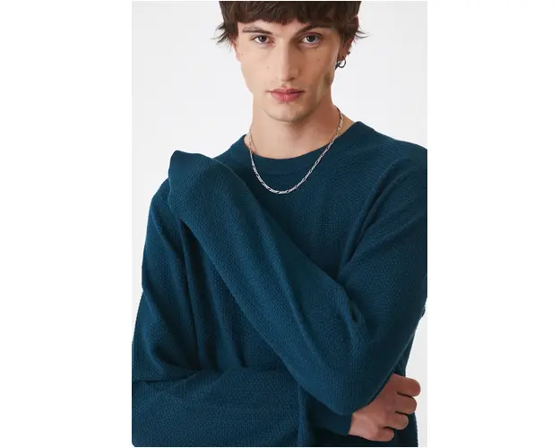 Medicine pulover de bumbac culoarea turcoaz, light