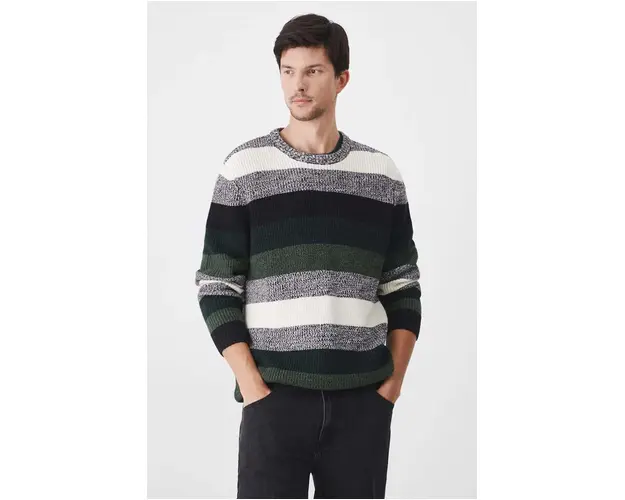 Medicine pulover barbati, culoarea verde, calduros