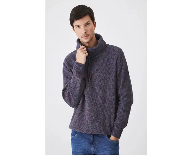 Medicine pulover de bumbac culoarea violet, cu guler