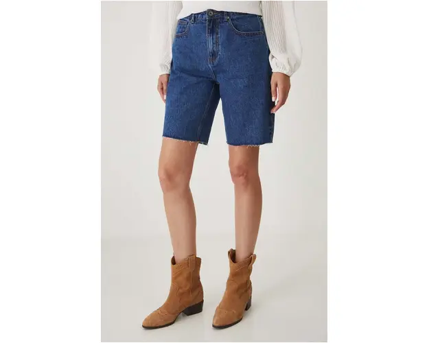 Medicine pantaloni scurti din bumbac femei, neted, medium waist