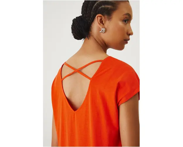 Medicine tricou din bumbac femei, culoarea portocaliu