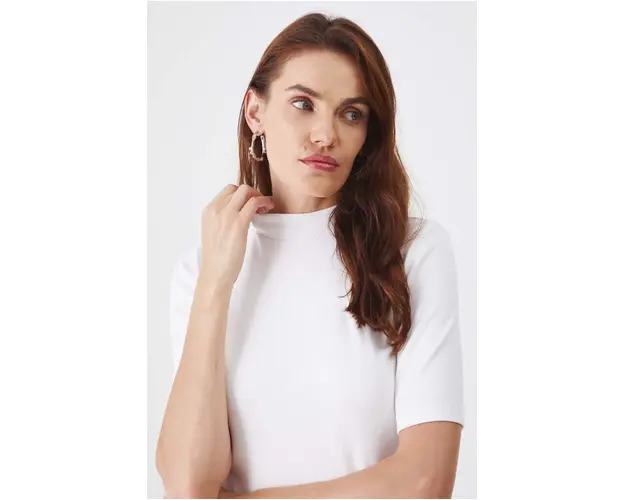 Medicine tricou femei, culoarea bej, cu turtleneck