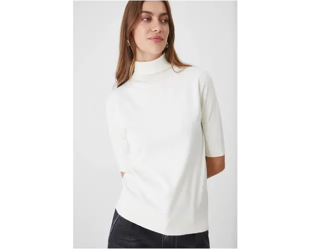 Medicine tricou femei, culoarea bej, cu guler