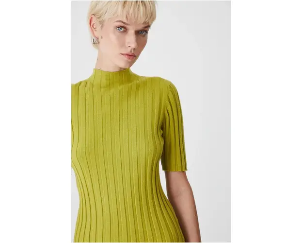 Medicine tricou femei, culoarea verde, cu turtleneck