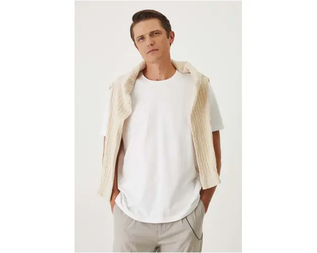 Medicine tricou barbati, culoarea alb, neted