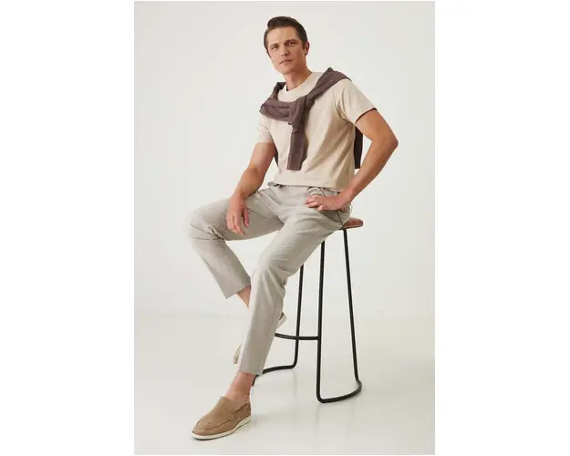 Medicine tricou barbati, culoarea bej, neted