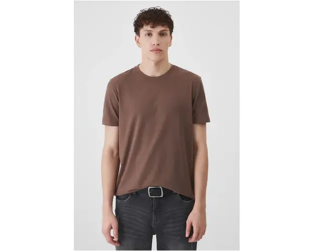 Medicine tricou barbati, culoarea maro, neted