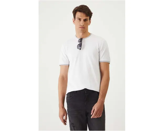 Medicine tricou barbati, culoarea alb, melanj