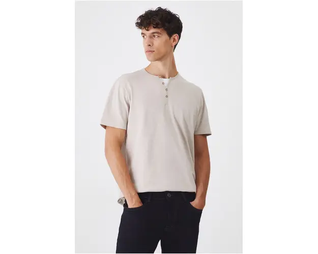 Medicine tricou barbati, culoarea bej, neted