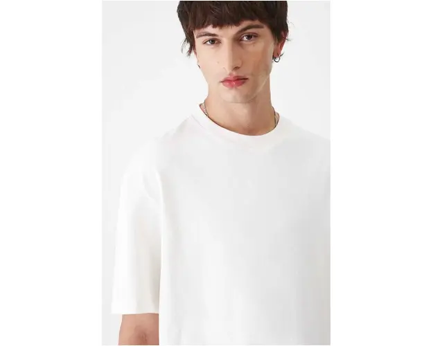 Medicine tricou din bumbac barbati, culoarea bej, neted