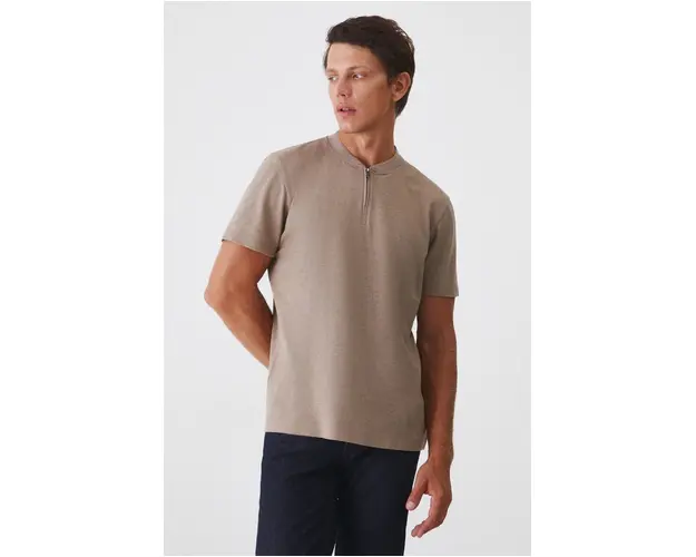 Medicine tricou barbati, culoarea bej, melanj