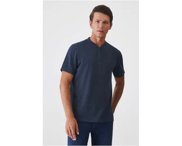 Medicine tricou barbati, culoarea bleumarin, melanj